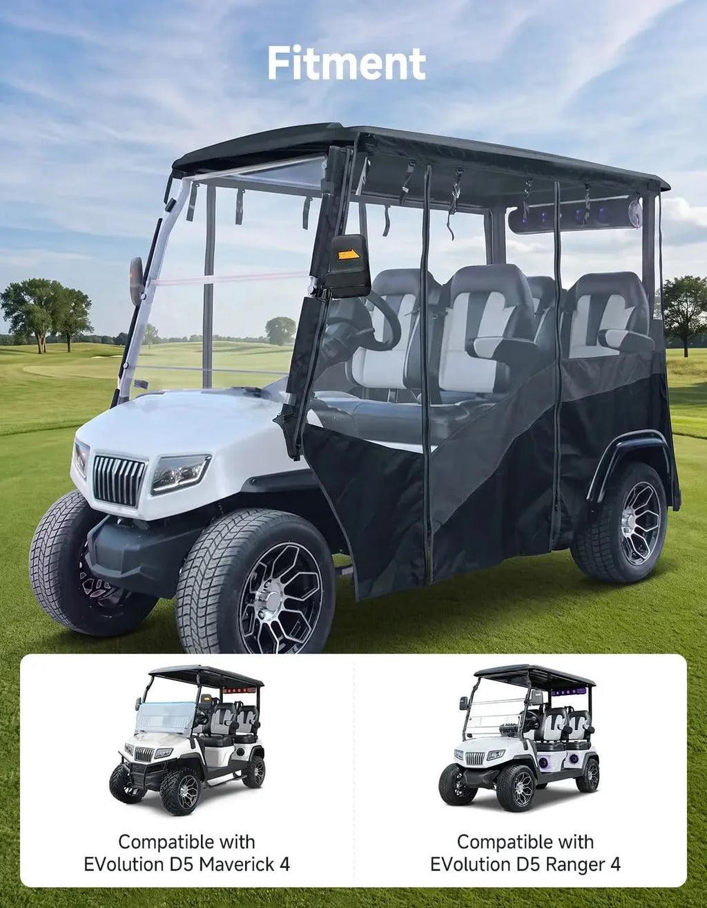 Golf Cart Enclosure For Evolution D5 Maverick Ranger 4