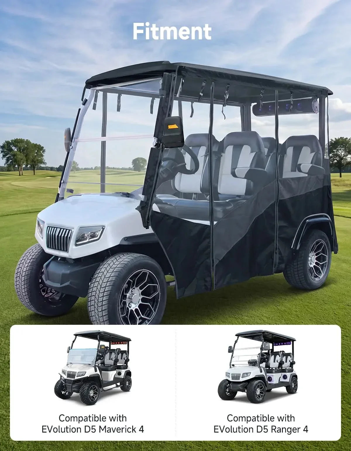 Golf Cart Enclosure For Evolution D5 Maverick Ranger 4