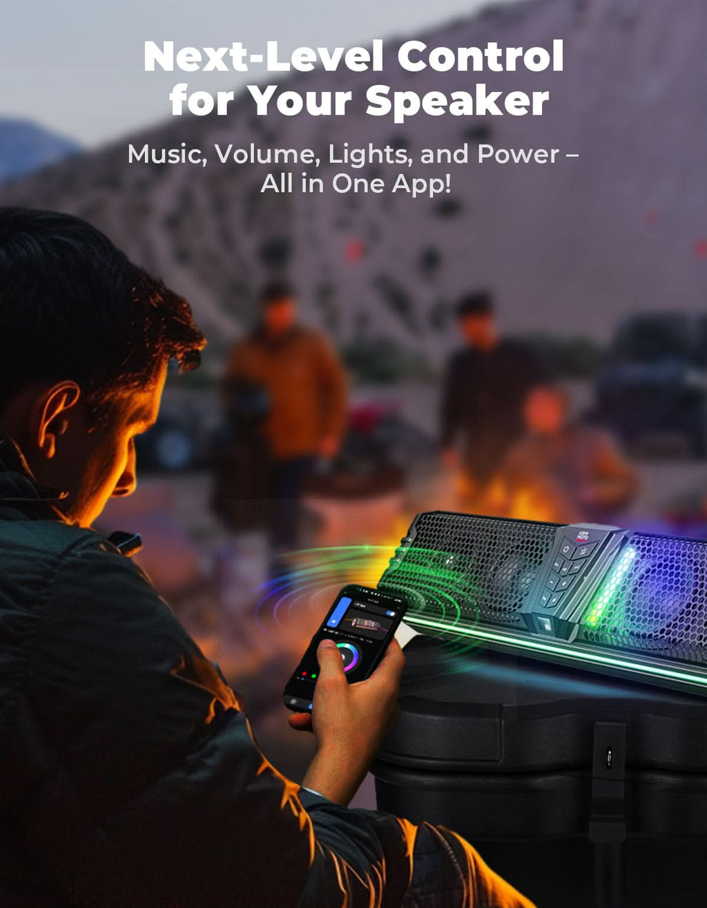 Midnight 60 Gen1.5 Metal UTV Soundbar 26" – Bluetooth & RGB Lights, Waterproof 2026 for Golf Cart/ATV/Polaris