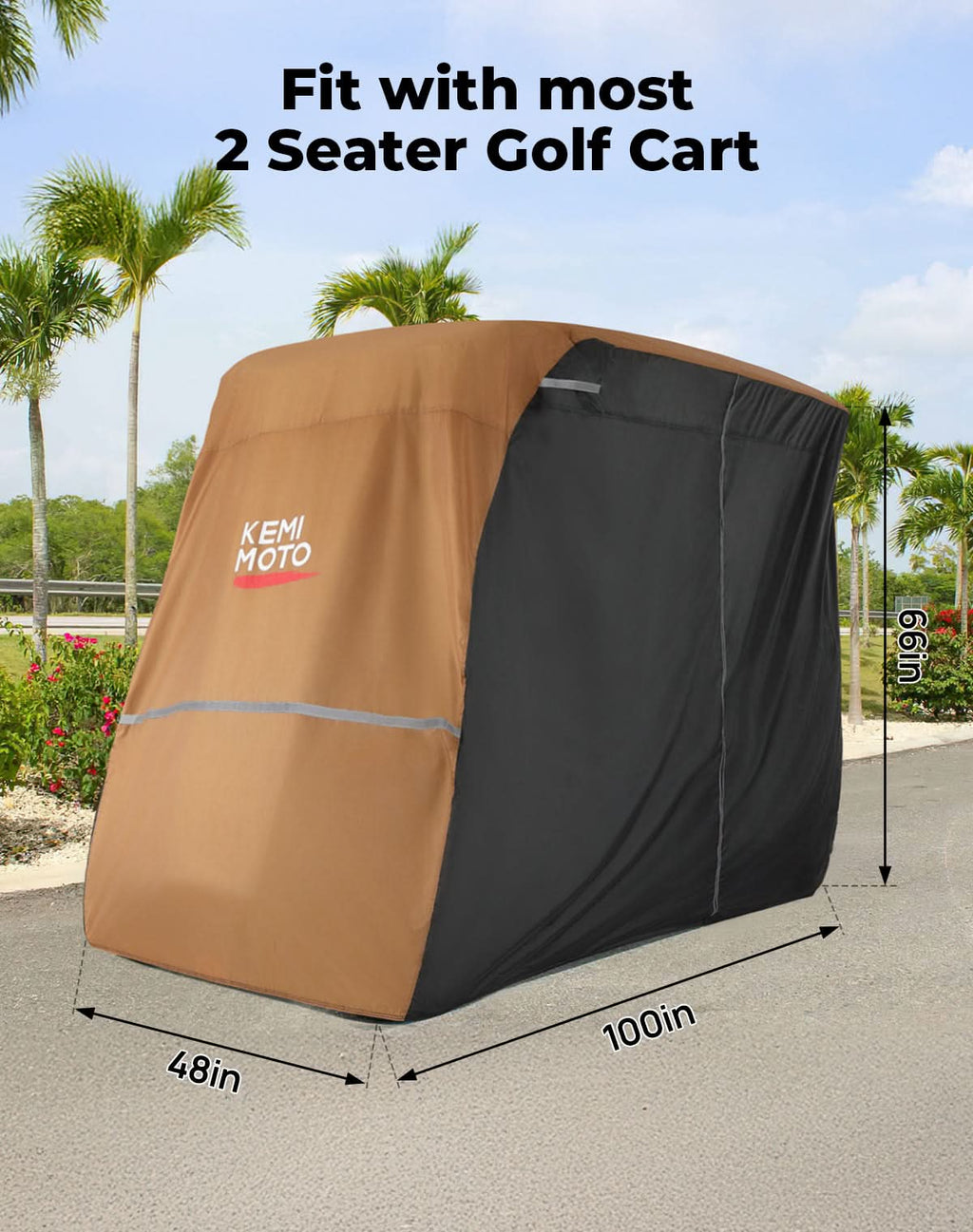 Universal Golf Cart Cover for 2-4 Seats with Storage Bag