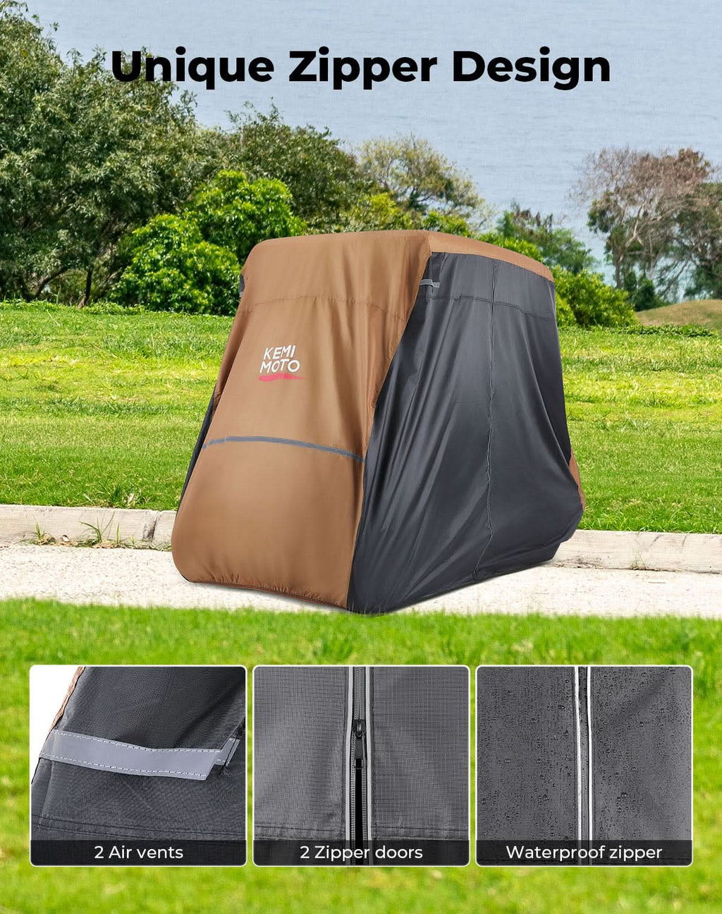 Universal Golf Cart Cover for 2-4 Seats with Storage Bag