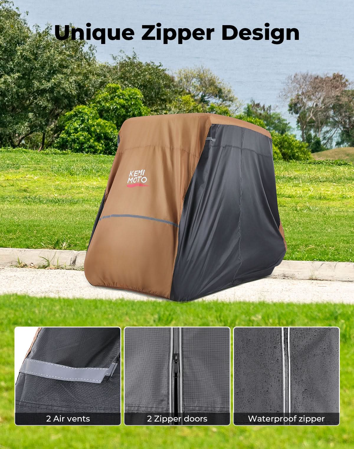 Universal Golf Cart Cover for 2-4 Seats with Storage Bag