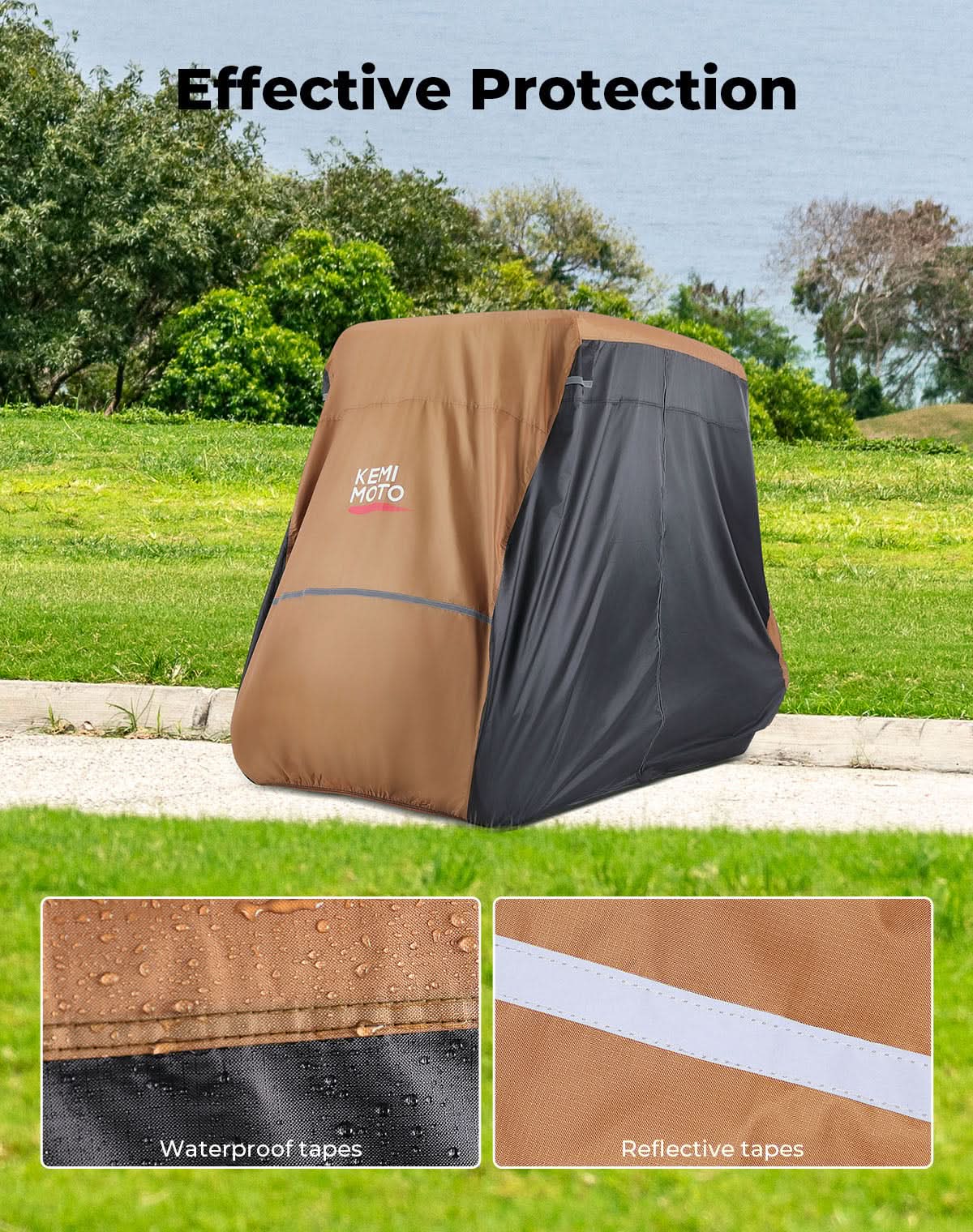 Universal Golf Cart Cover for 2-4 Seats with Storage Bag
