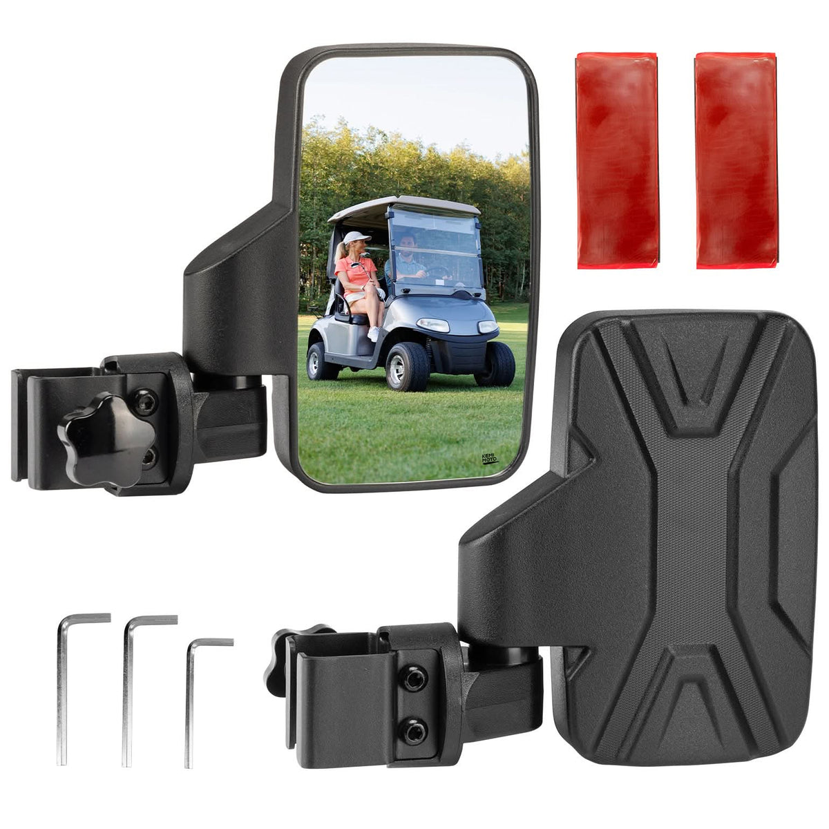 Side Mirrors For Golf Cart Square Tube Mount