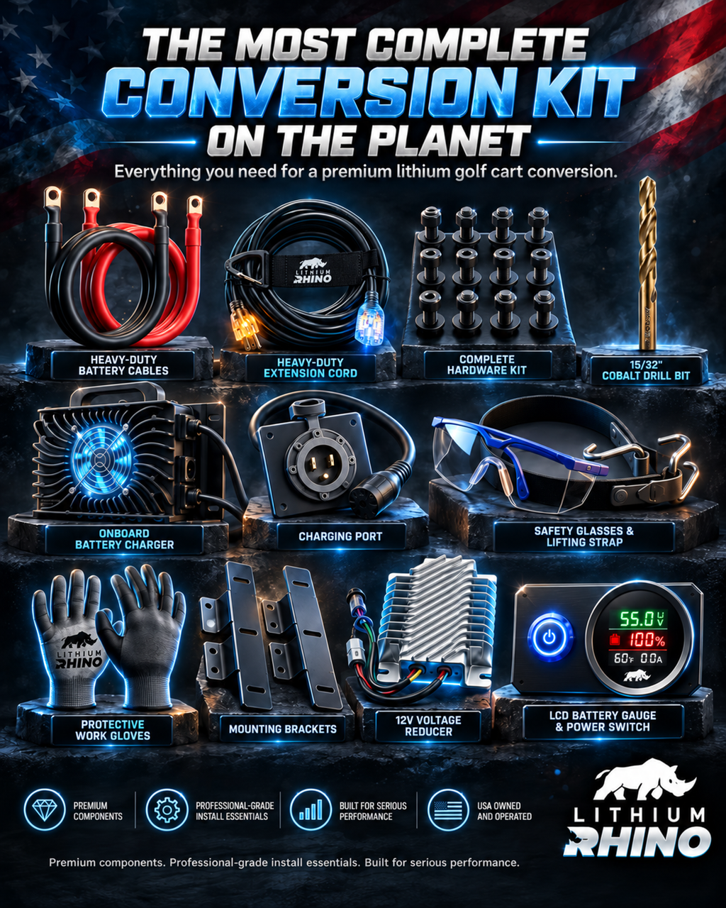 36V 105Ah Lithium Rhino Conversion Kit