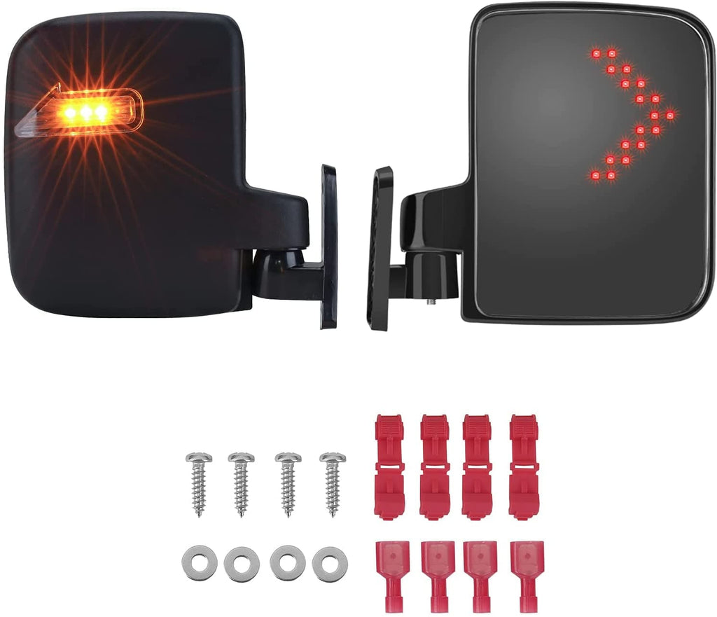 Golf Cart Side Mirror with LED Turn Signal Light
