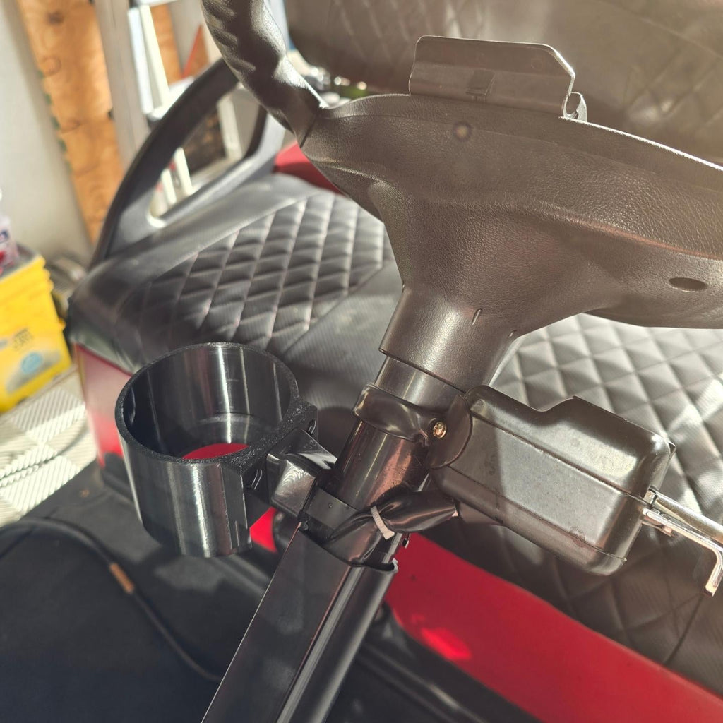 Quick-Clip Golf Cart Steering Column Cup Holder & Mount