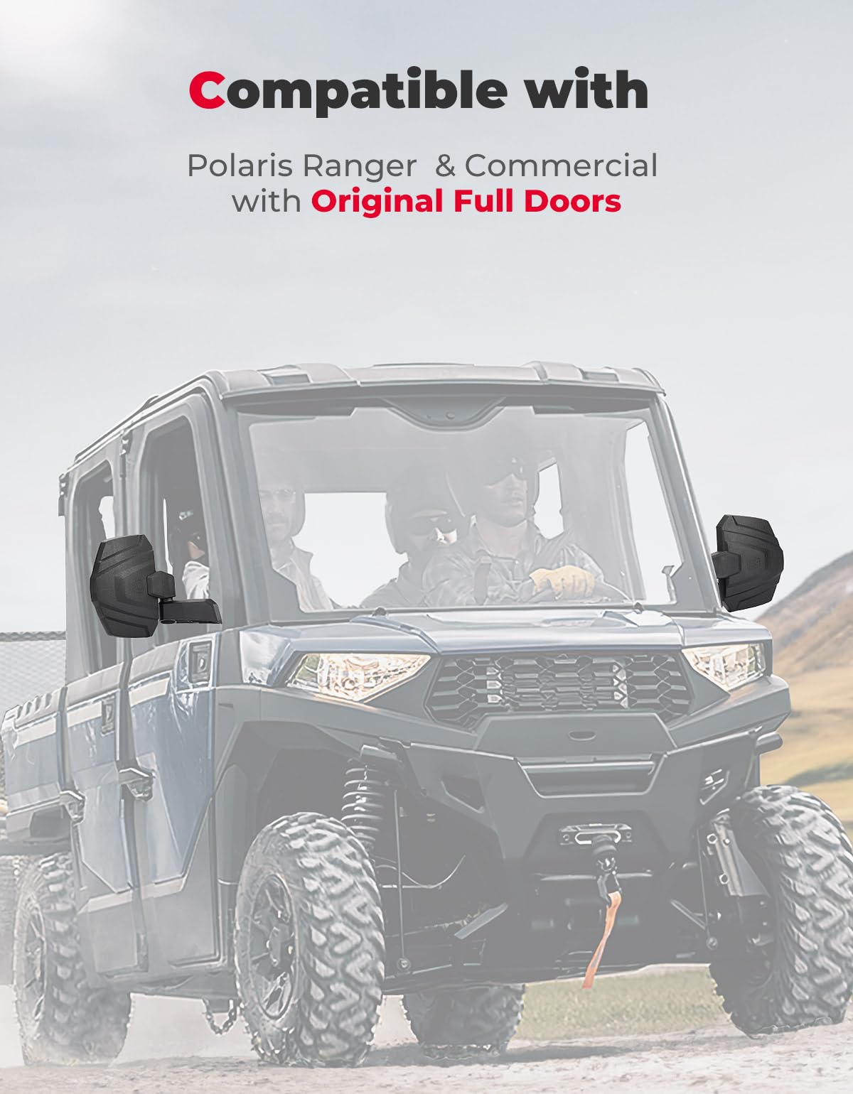 Upgraded Side Mirrors for Ranger 1000 570/Commercial Pro XD