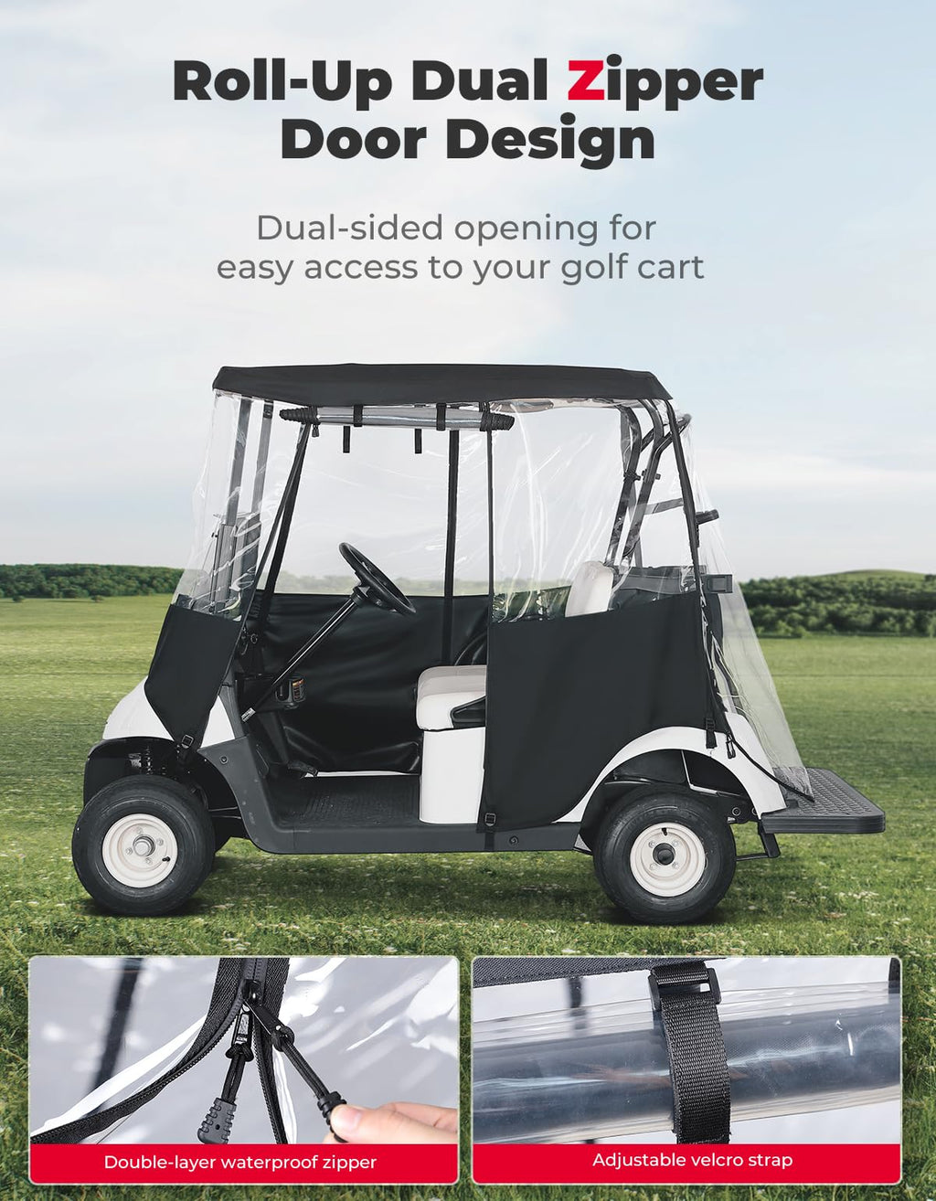 600D Golf Cart Enclosure for Club Car Precedent/Tempo/Onward, EZGO