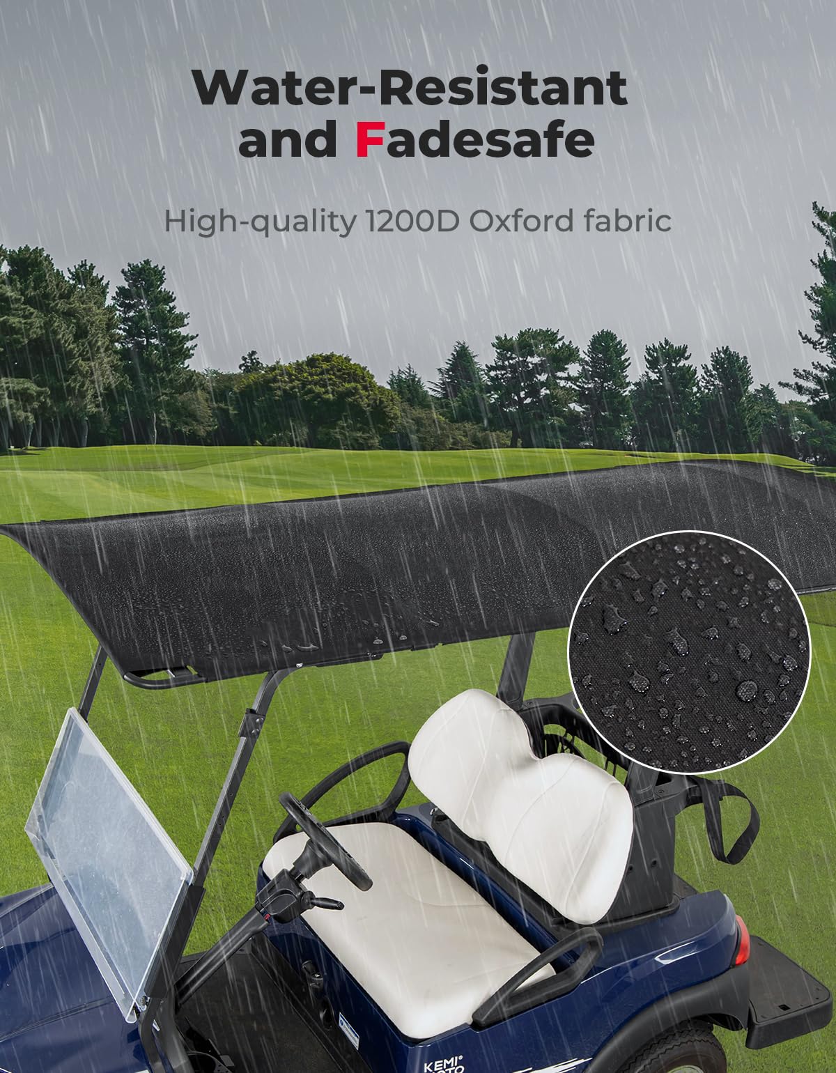 Canvas Universal Sun Top, 85" Extended Golf Cart Roof
