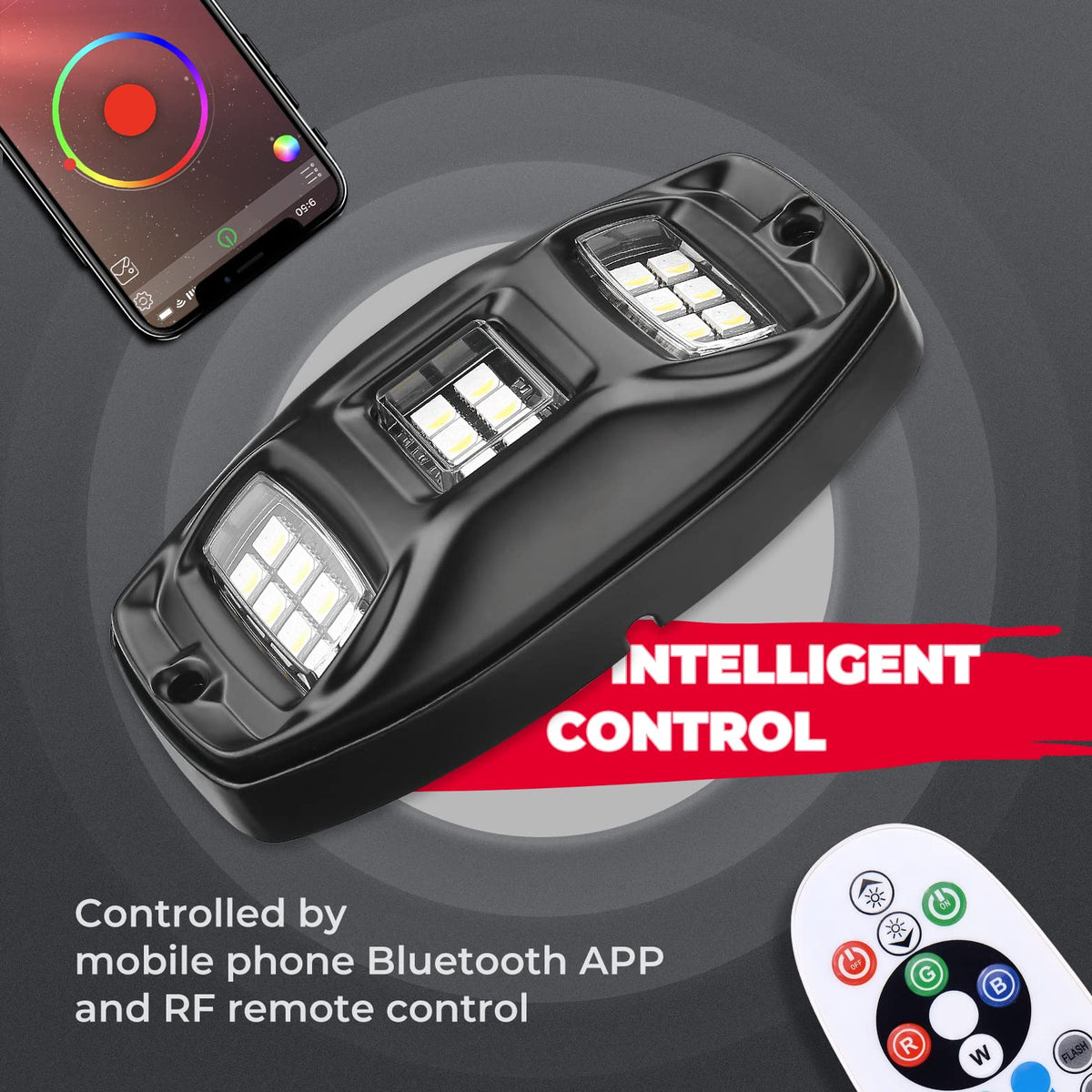 Universal 8 Pods RGB Rock Light Kit for UTV ATV Jeep Truck SUV Car
