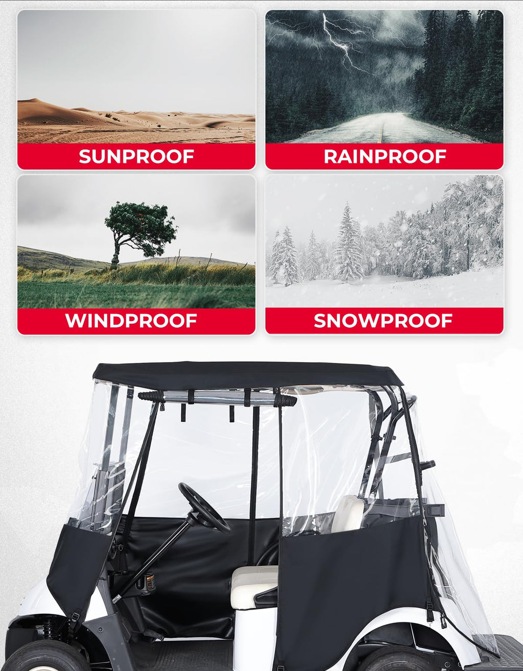 600D Golf Cart Enclosure for Club Car Precedent/Tempo/Onward, EZGO