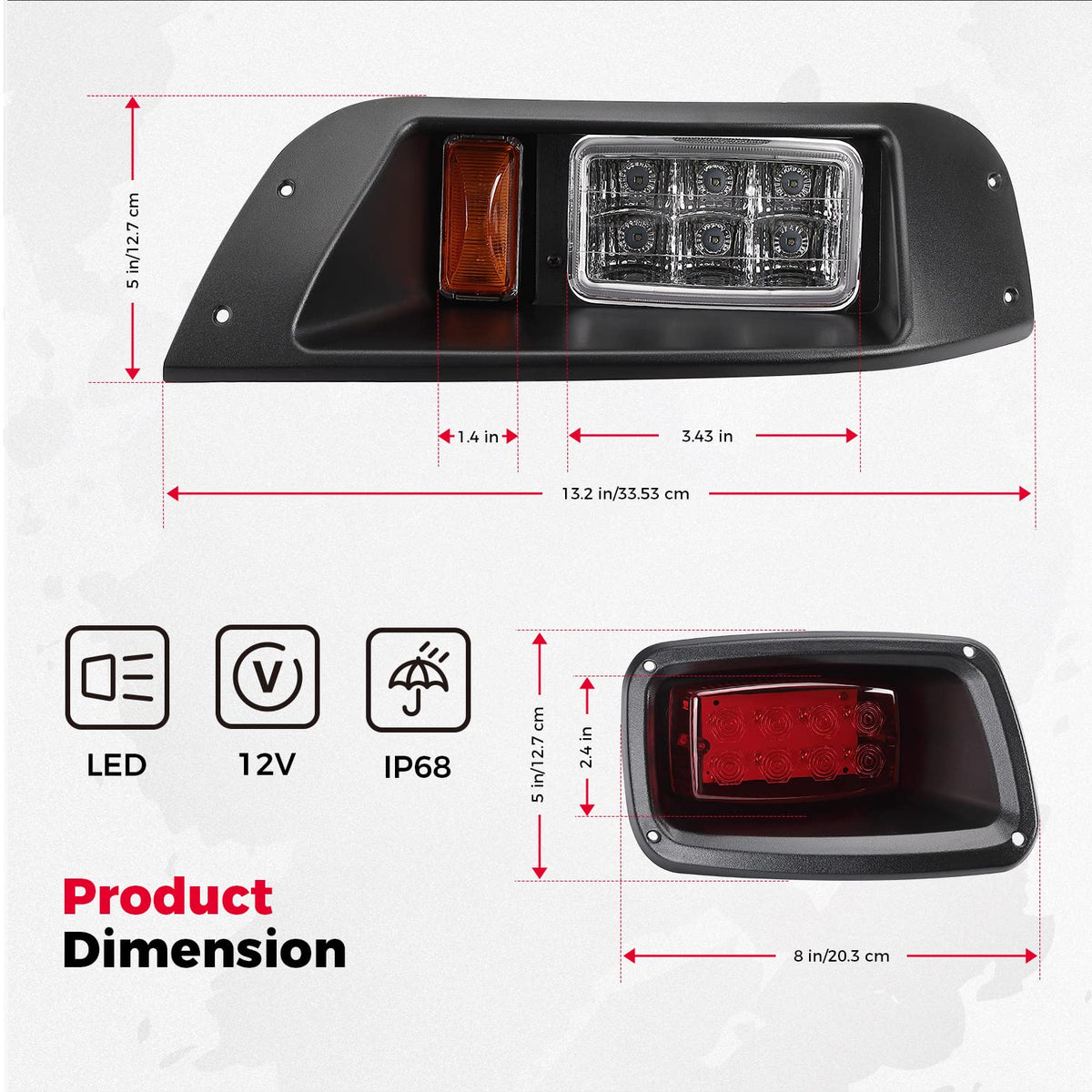 Golf Cart LED Full Light Kit with Turn Signal Switch for EZGO TXT 1996-2013