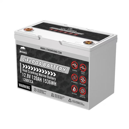 12V 120Ah "DUAL CRANKING" Lithium Rhino Marine LiFePO4 IP67 Conversion Kit
