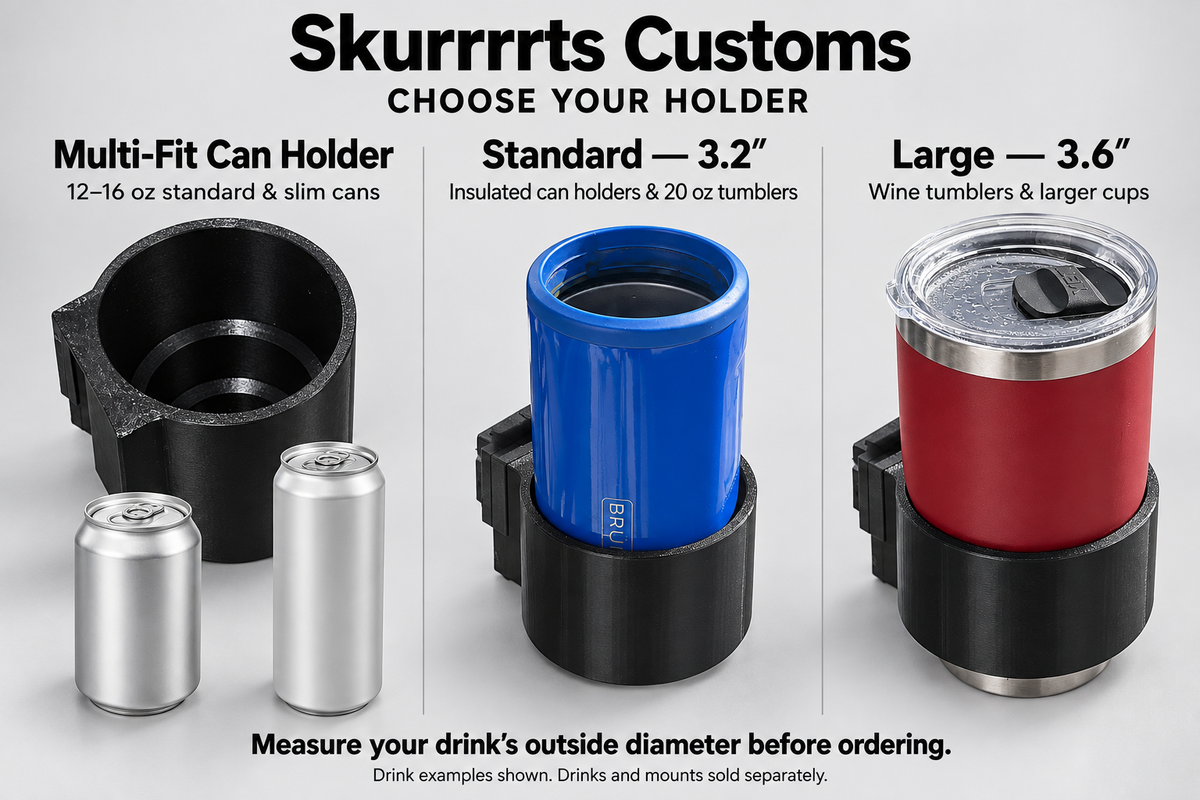 Quick-Clip Golf Cart Steering Column Cup Holder & Mount